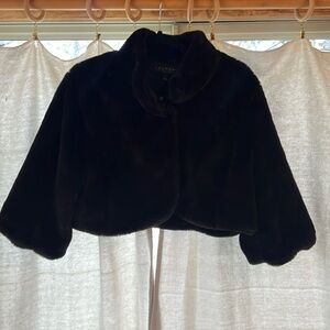 Worn once. Black faux fur crop jacket.